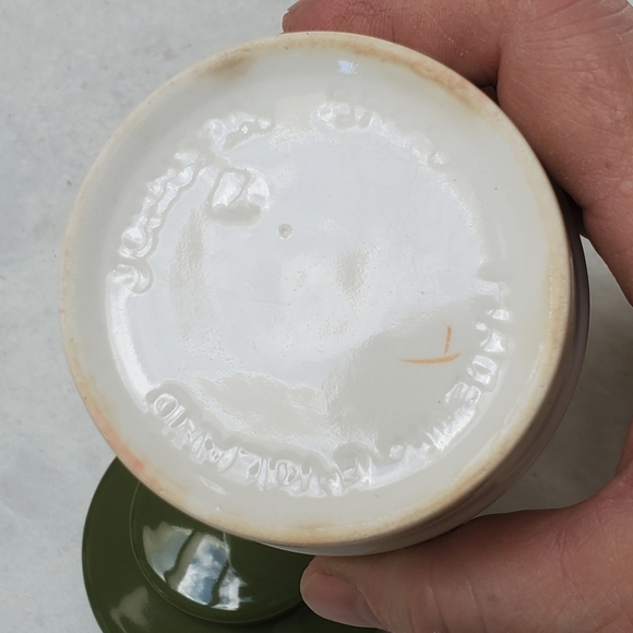 Vintage Retro 60s 70s Johnson Bros Cream and Sugar Set Green Gold Autumn Leaves - Picture 7 of 9